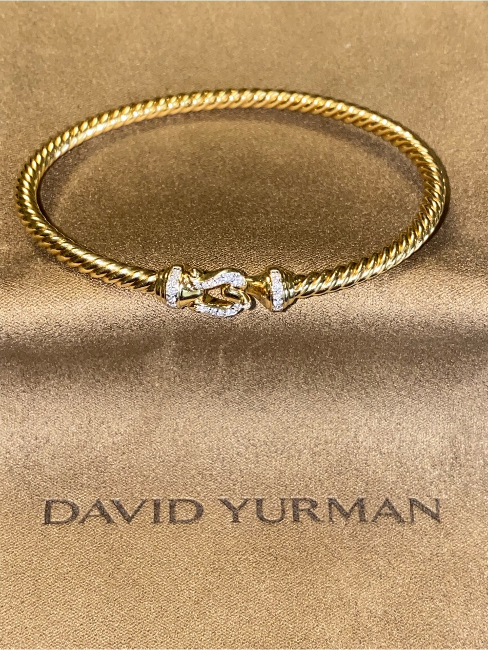 DAVID YURMAN BUCKLE CABLESPIRA® BRACELET 18K Yellow Gold with Diamonds